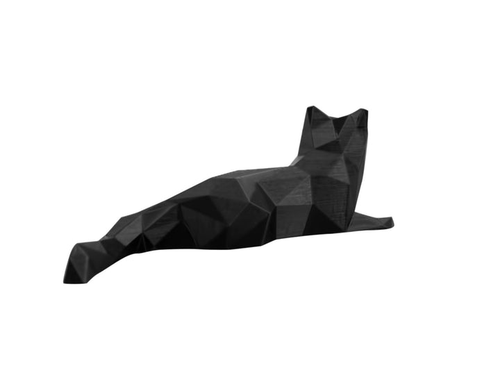 Chillaxing Low Poly Cat Figurine