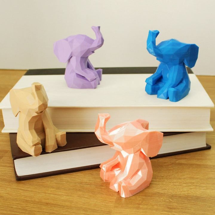 Low Poly Baby Elephant Figurine Statue