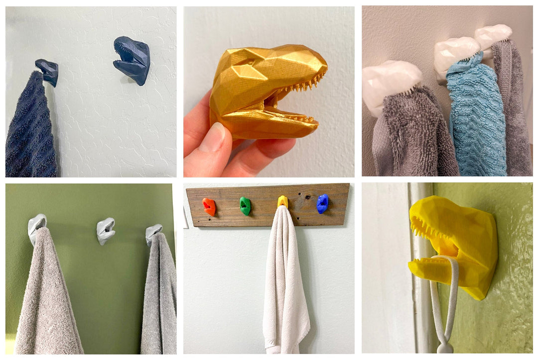 Tyrannosaurus Rex Dinosaur Wall Hangers for Jackets, Headphones, Towels, Prey…
