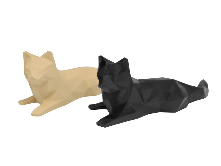 Chillaxing Low Poly Cat Figurine