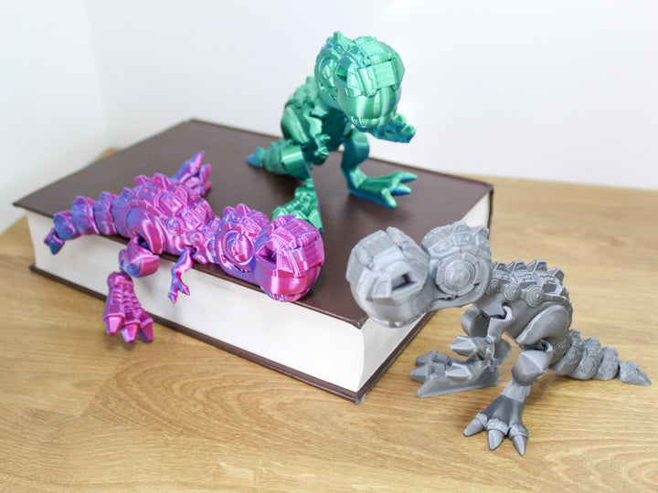 Jumbo Fidget TREX CYBORG | Flexible Articulating 3d Printed Friendly Companion