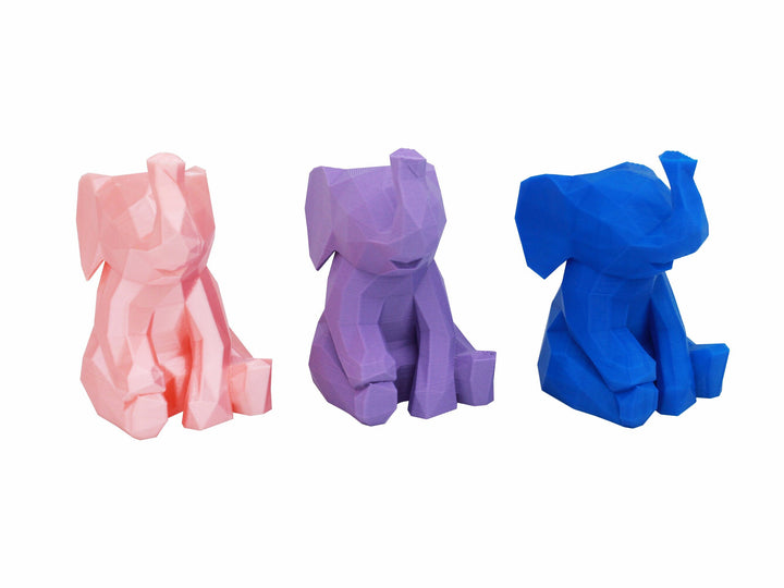 Low Poly Baby Elephant Figurine Statue