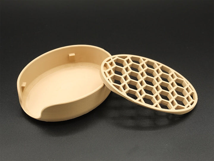 Soap Dish Removable Mesh Top with Minimalist Moisture Catch Basin