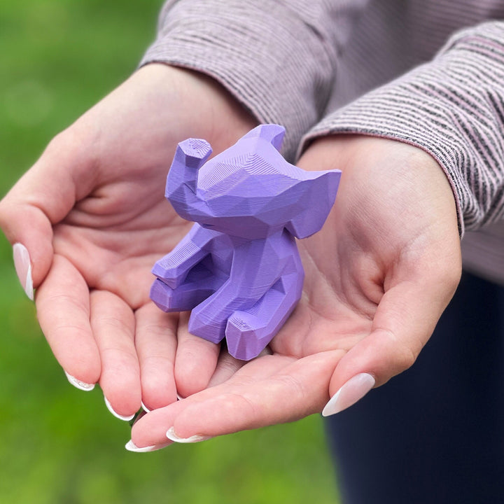 Low Poly Baby Elephant Figurine Statue