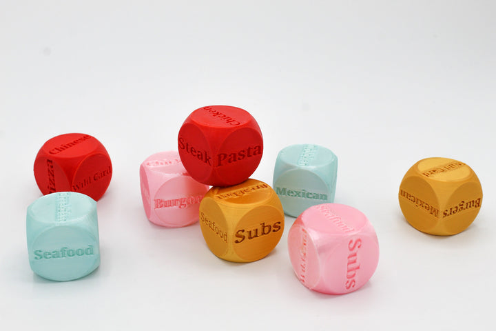 FOOD TAKEOUT DICE | Set of 2 Unique 1.4" Dice | Leave your Next Meal up to Fate