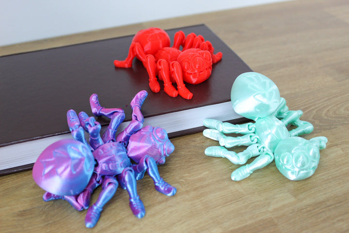 Jumbo Friendly Fidget SPIDER | Flexible Articulating 3d Printed Companion