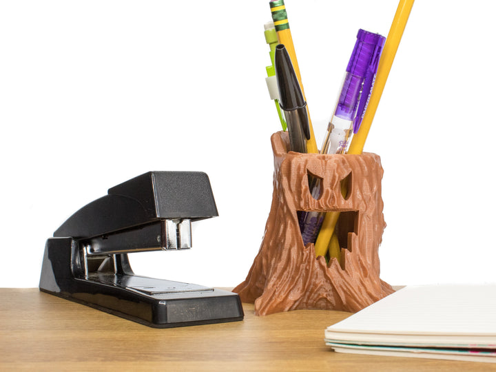Very Scary Tree Stump Pen Holder for School, Office, Halloween