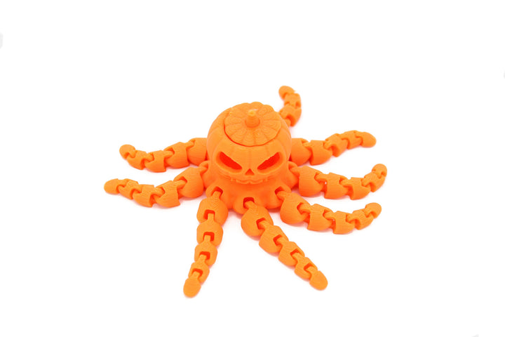 Fidget Toy Jack-O-Lantern Octopus | Removable top!