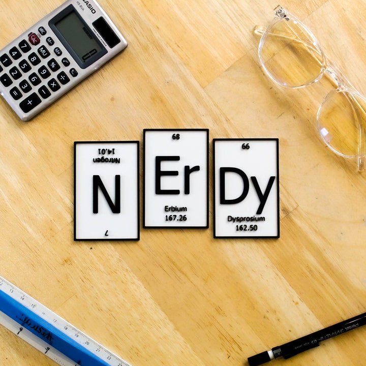 NErDy | Periodic Table of Elements Wall, Desk or Shelf Sign