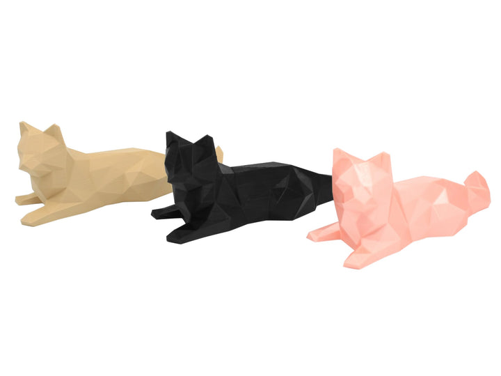 Chillaxing Low Poly Cat Figurine