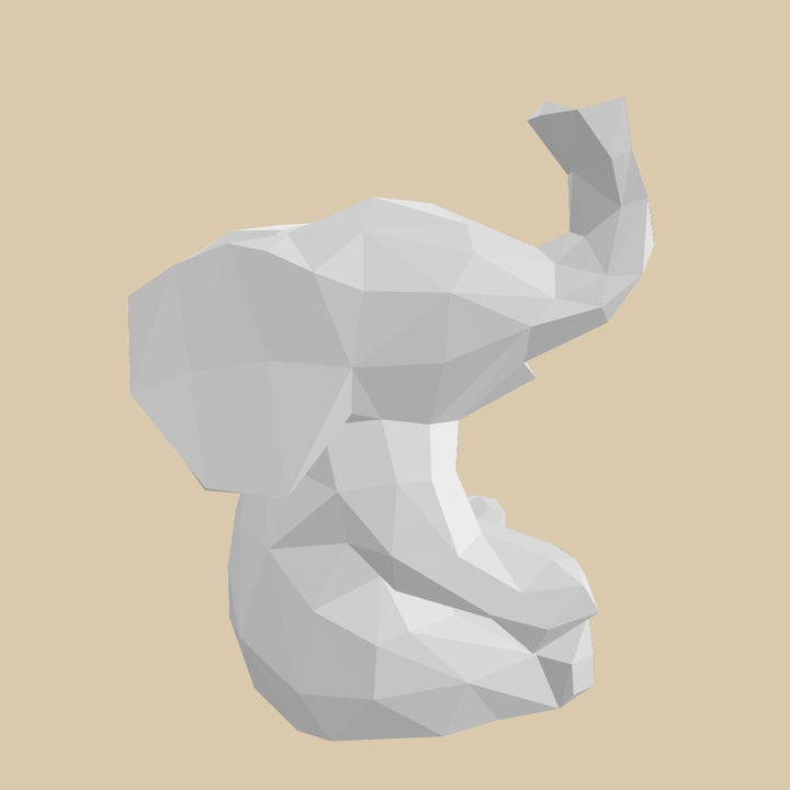 Low Poly Baby Elephant Figurine Statue