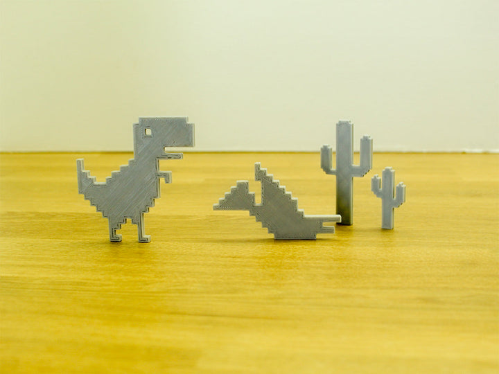 Google No Internet Wall or 3d Desk Art | Includes Dinosaur, Bird, Five Cactus
