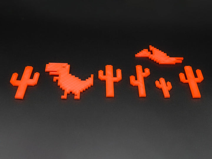 Google No Internet Wall or 3d Desk Art | Includes Dinosaur, Bird, Five Cactus
