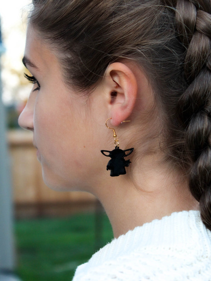 Yoda Earrings, Star Wars Dangle Earrings, Galactic Earrings, Cute Yoda