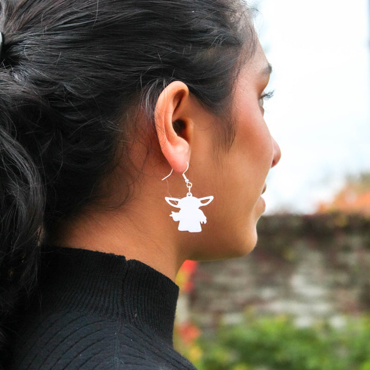 Yoda Earrings, Star Wars Dangle Earrings, Galactic Earrings, Cute Yoda