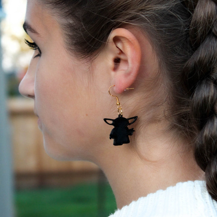 Yoda Earrings, Star Wars Dangle Earrings, Galactic Earrings, Cute Yoda