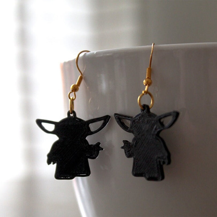 Yoda Earrings, Star Wars Dangle Earrings, Galactic Earrings, Cute Yoda