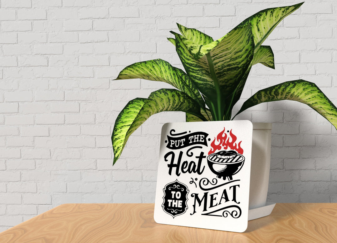 Put Some Heat on It BBQ Sign – Funny Humor Wall Decor for Home and Office