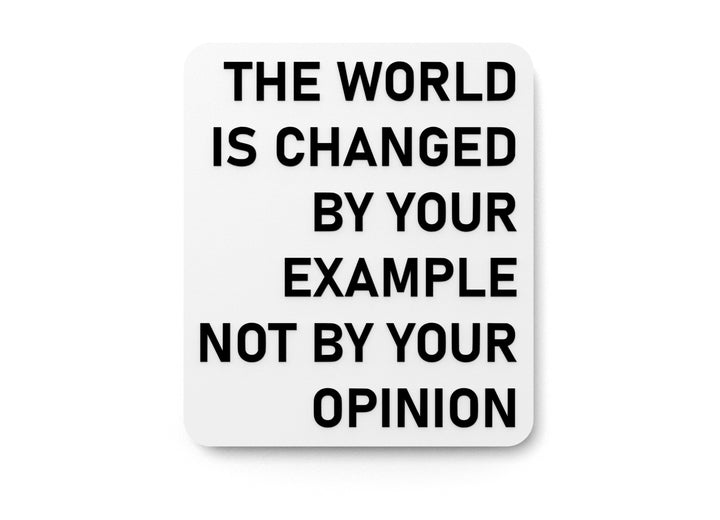The World Is Changed By Your Example Not By Your Opinion | Funny Sign for Home or Office