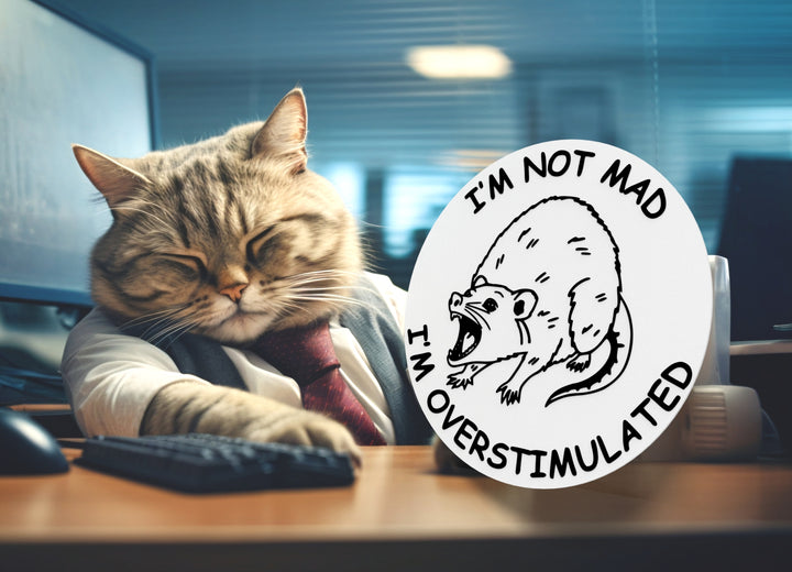 I'm Not Mad I'm Overstimulated | Funny sign For Home or Office