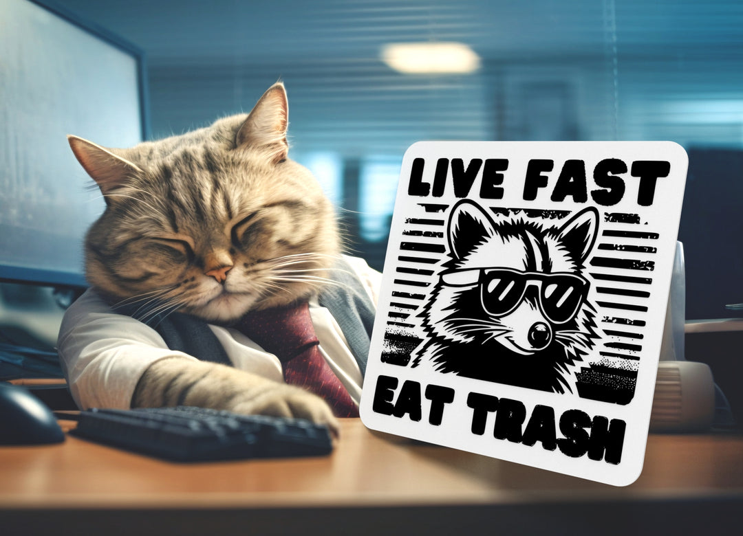 Live Fast Eat Trash | Funny sign For Home or Office