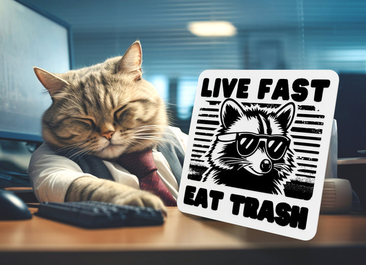 Live Fast Eat Trash | Funny sign For Home or Office