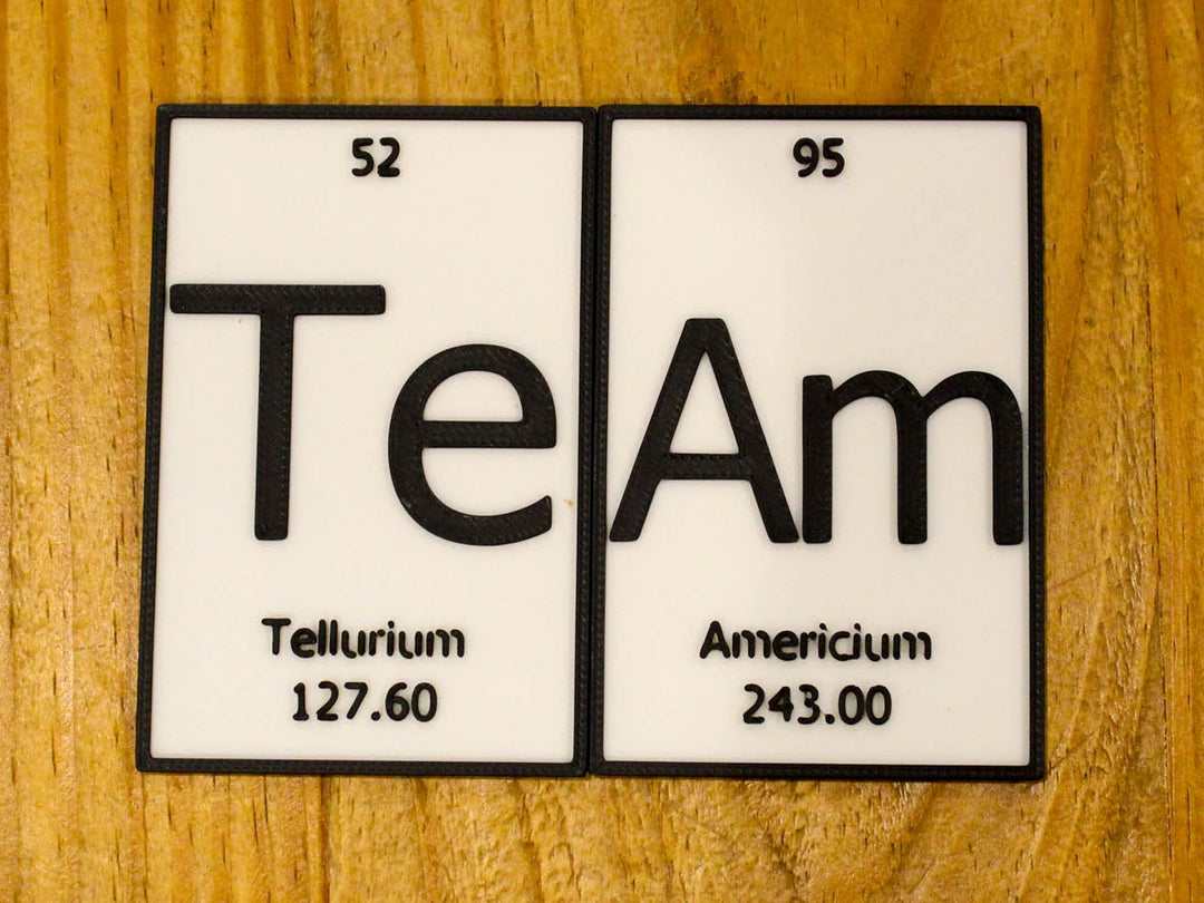 TeAm | Periodic Table of Elements Wall, Desk or Shelf Sign