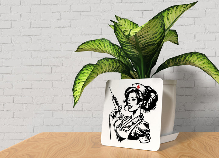 Cute Nurse Clipart Style | Funny Sign for Home or Office