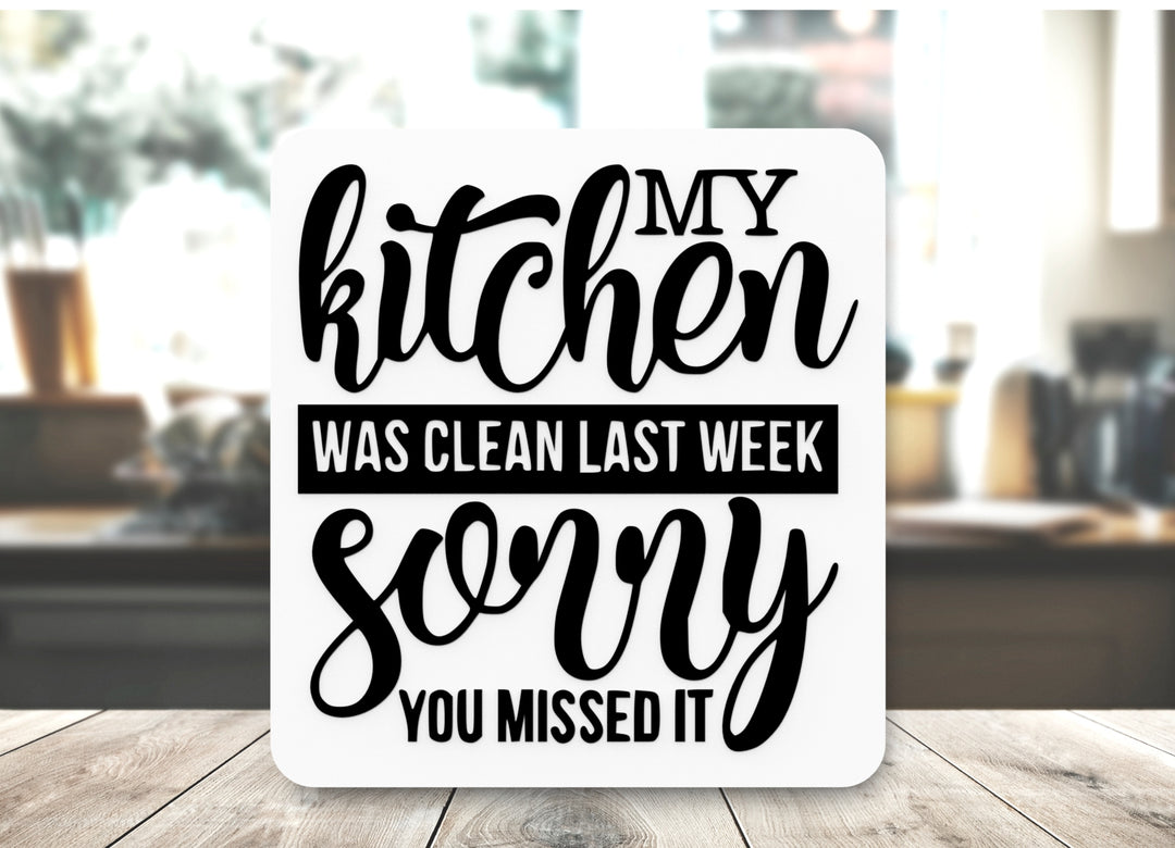 Bold 3D Printed My Kitchen Clean Wall Art – Durable PLA Sign for Restaurants