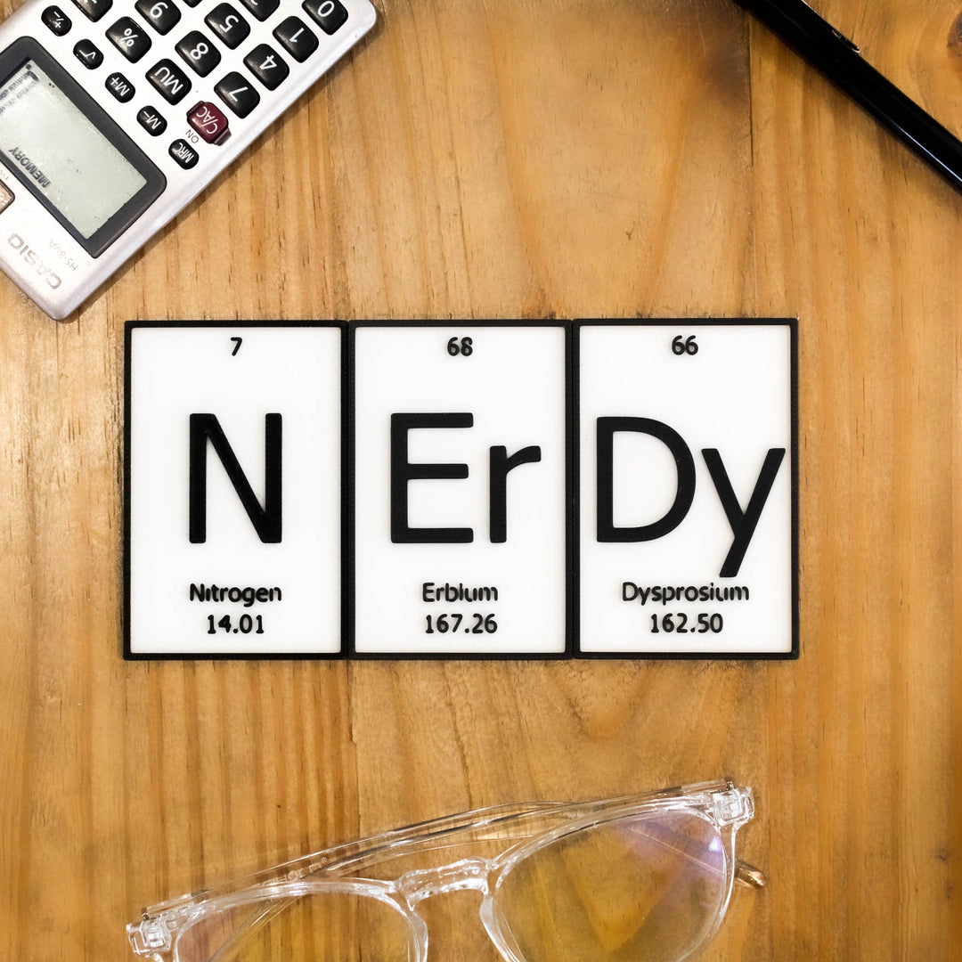 
  
  NErDy | Periodic Table of Elements Wall, Desk or Shelf Sign
  
