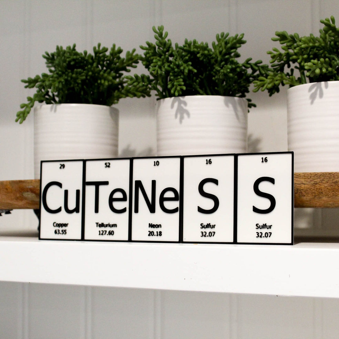 CuTeNeSS | Periodic Table of Elements Wall, Desk or Shelf Sign