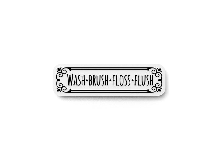 Wash and Flush Bathroom Sign – Funny Humor Wall Decor for Home and Office