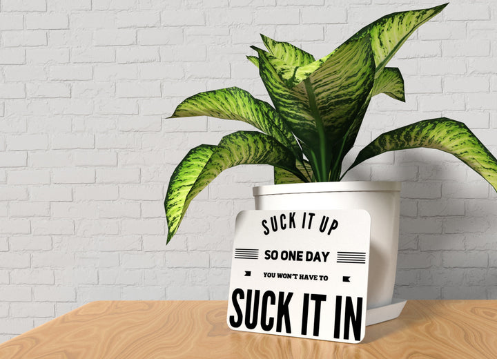 Suck It Up So One Day You Won't Have To Suck It In |Funny sign For Home & Office