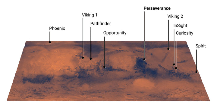 Mars 3D Topography Model of Jezero Crater Delta - the Perseverance Landing Site