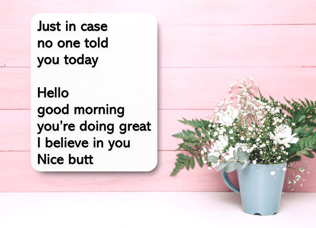 Just In Case No One Told You Today | Funny sign For Home or Office