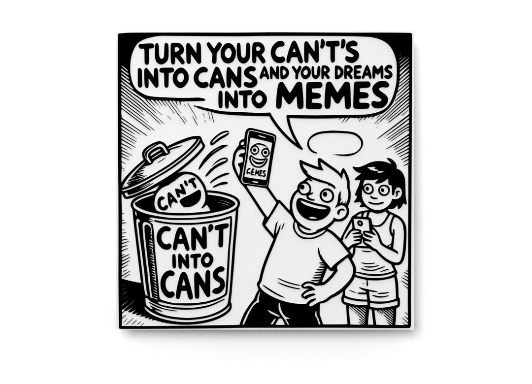 
  
  Turn Your Can't's Into Cans Into Memes And Your Dreams | Funny Sign for Home or Office
  
