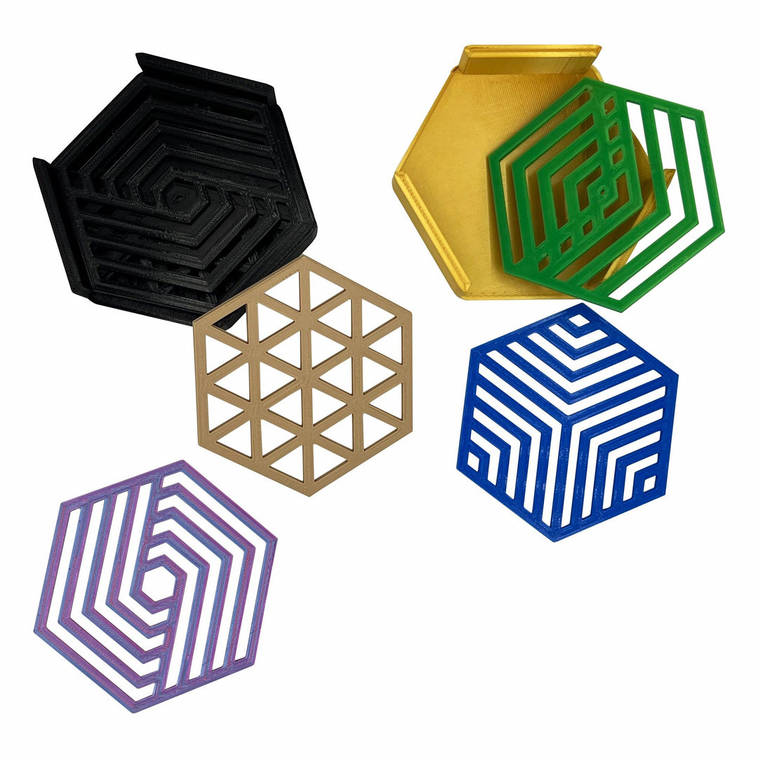 Modern Geometric Cup Coaster Set of 5 (Five)