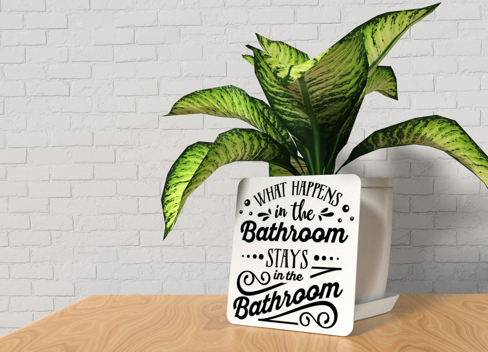 
  
  It Happens in the Bathroom Sign – Funny Humor Wall Decor for Home and Office
  

