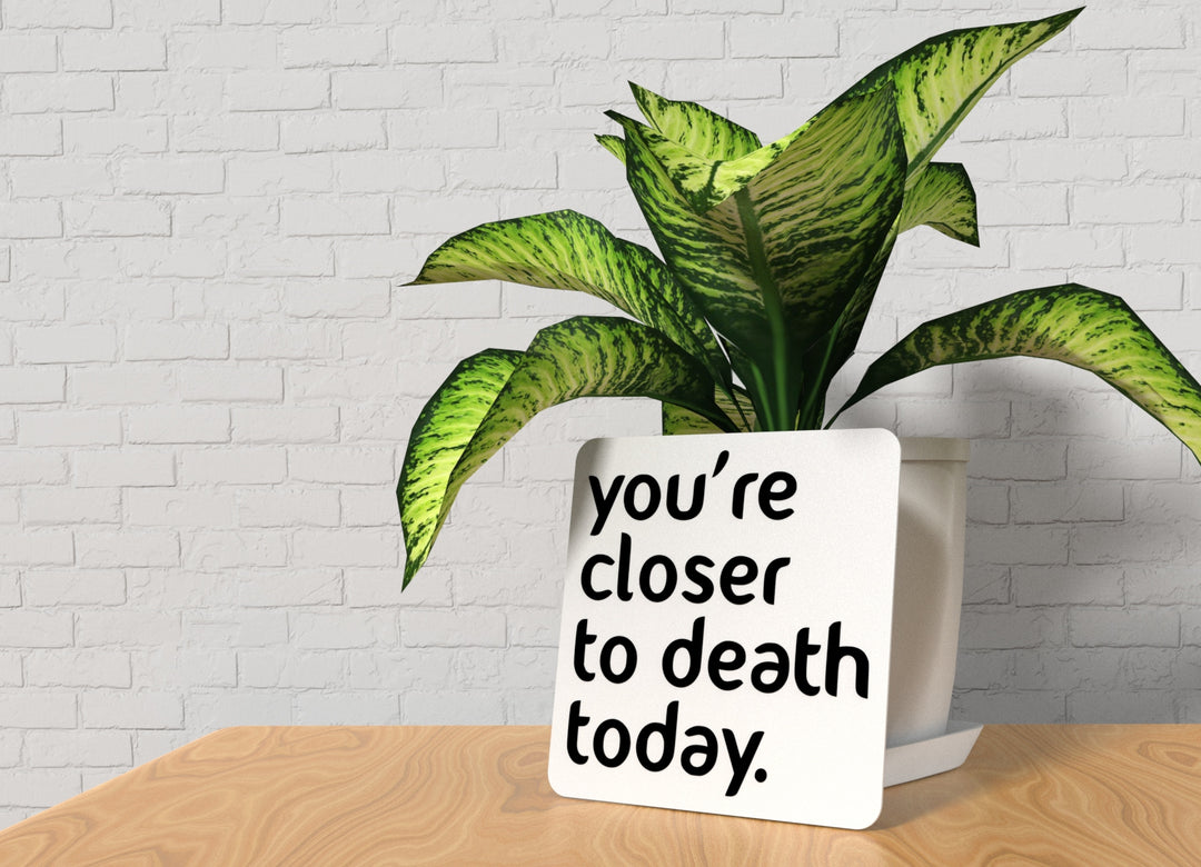 You're Closer To Death Today | Funny sign For Home or Office