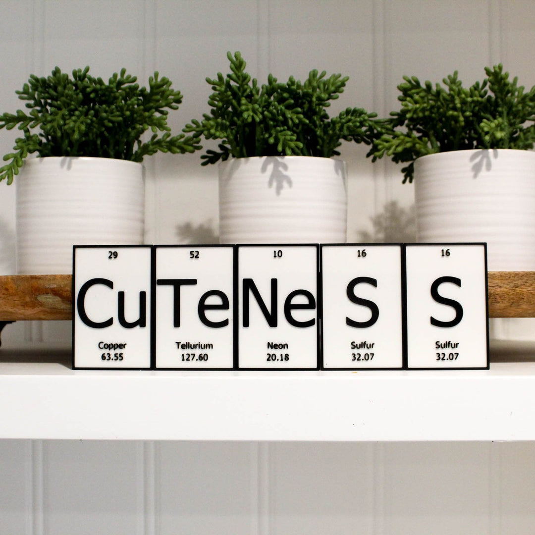
  
  CuTeNeSS | Periodic Table of Elements Wall, Desk or Shelf Sign
  
