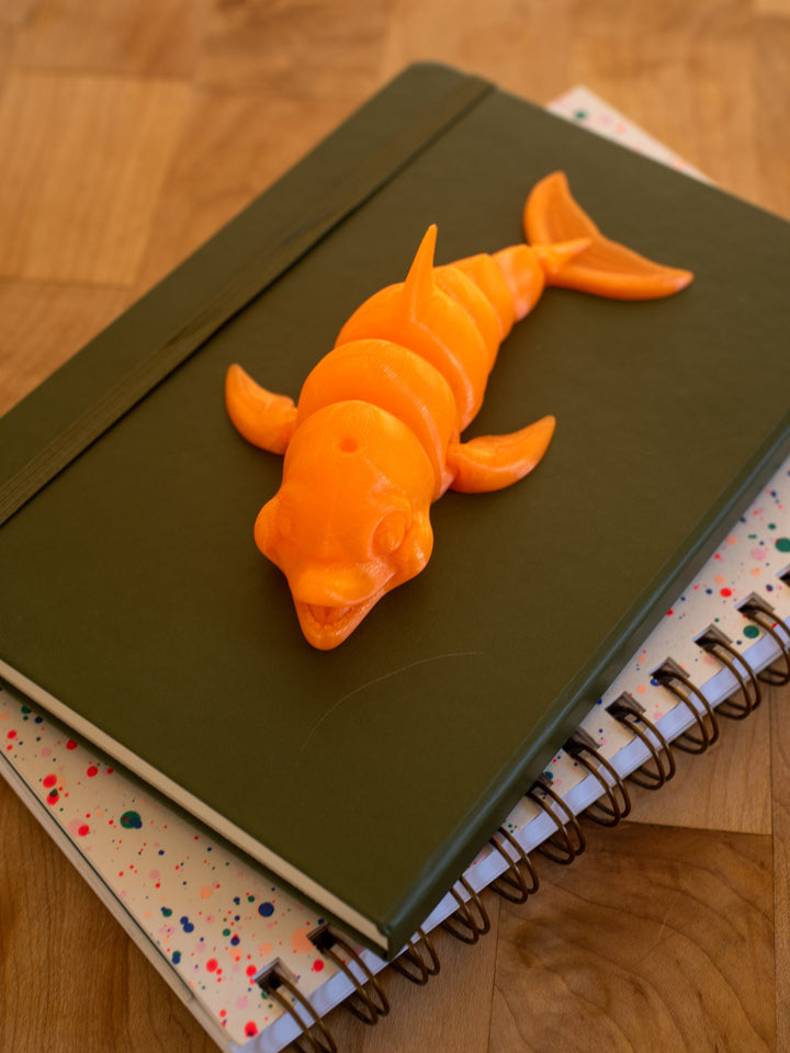 Jumbo Friendly Fidget Dolphin | Flexible Articulating 3d Printed Companion