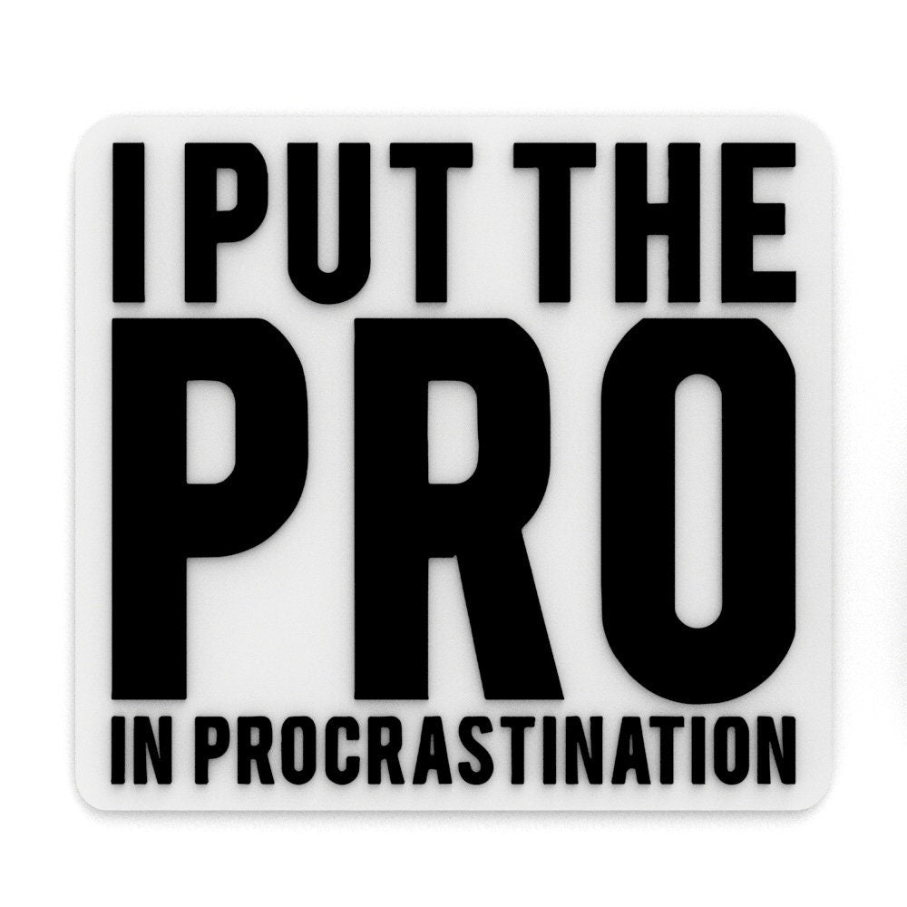 
  
  Funny Sign | I Put The Pro In Procrastination
  
