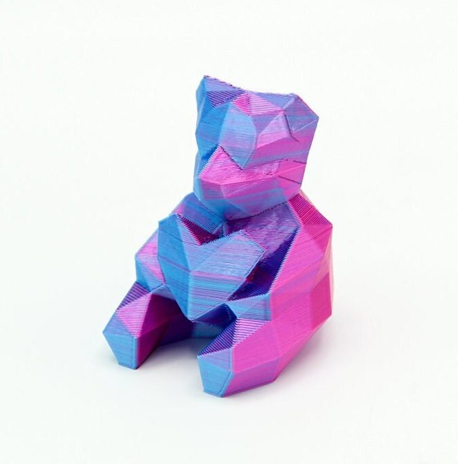 Low Poly Love Bear Mini Figurine