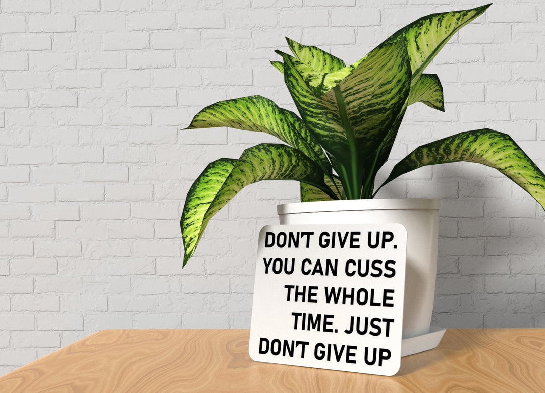 Don't Give Up You Can Cuss The Whole Time Just Don't Give Up | Funny Sign for Home or Office