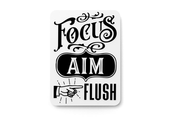 Focus and Flush Bathroom Sign – Funny Humor Wall Decor for Home and Office