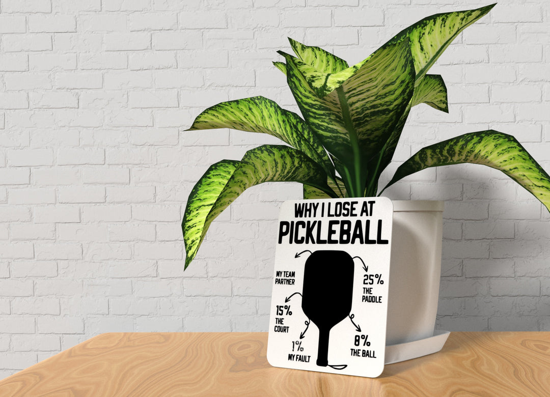 Why I Lose At Pickleball | Funny sign For Home or Office