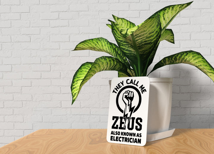 They Call Me Zeus Also Known As Electrician | Funny sign For Home or Office