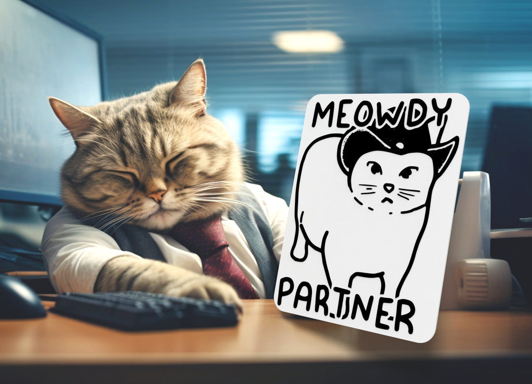 Meowdy Partner | Funny sign For Home or Office