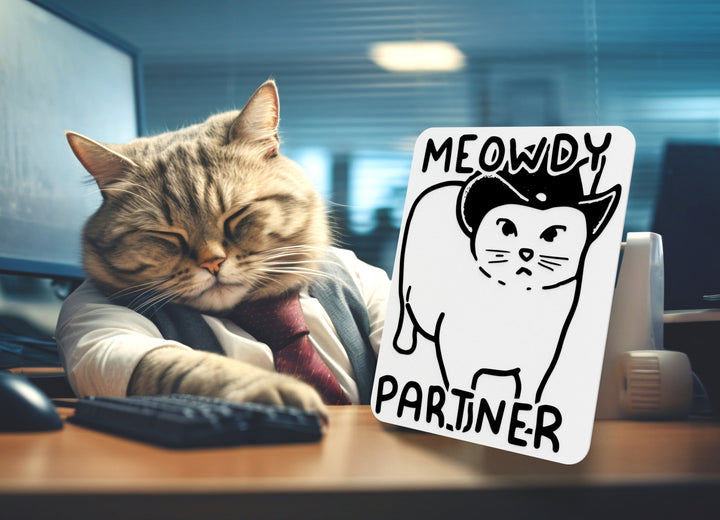 Meowdy Partner | Funny sign For Home or Office