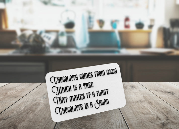 Chocolate Comes From Cocoa Which Is A Tree | Funny sign For Home or Office